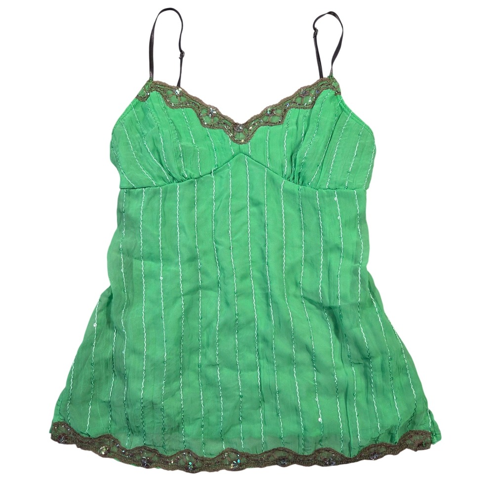 Vintage No Boundaries Mint Green Y2k Babydoll 90s Brtaz Lace Camisole Top L